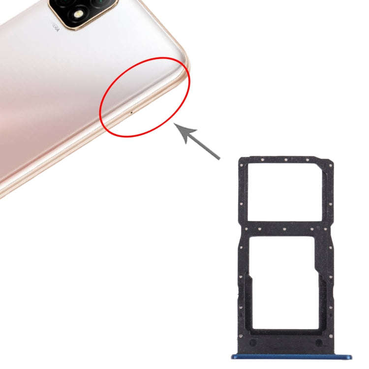 SIM Card Tray + SIM Card Tray / Micro SD Card Tray for Huawei Enjoy 20 5G (Blue)