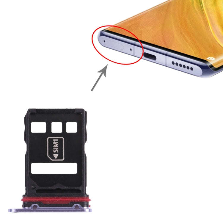 SIM Card Tray + NM Card Tray for Huawei Mate 30E Pro 5G (Purple)