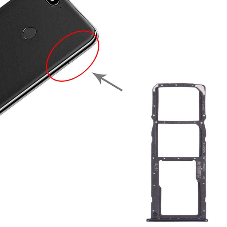SIM Card Tray + SIM Card Tray + Micro SD Card Tray for Huawei Y7 (2018) (Blue)