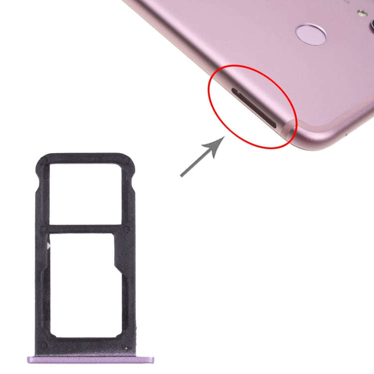 SIM Card Tray + SIM Card Tray / Micro SD Card Tray for Honor Play(Purple)