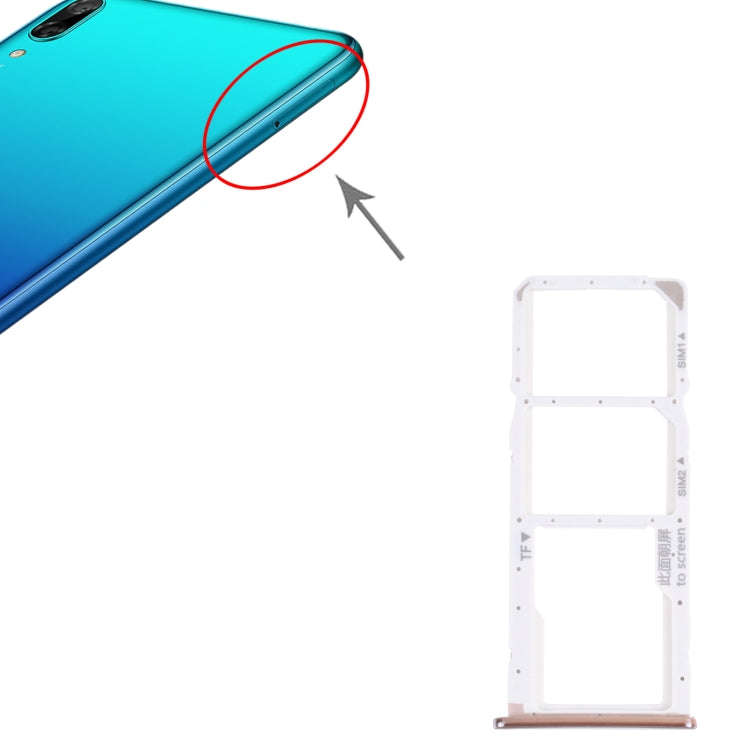 SIM Card Tray + SIM Card Tray + Micro SD Card Tray for Huawei Y7 Pro 2018 (Silver)