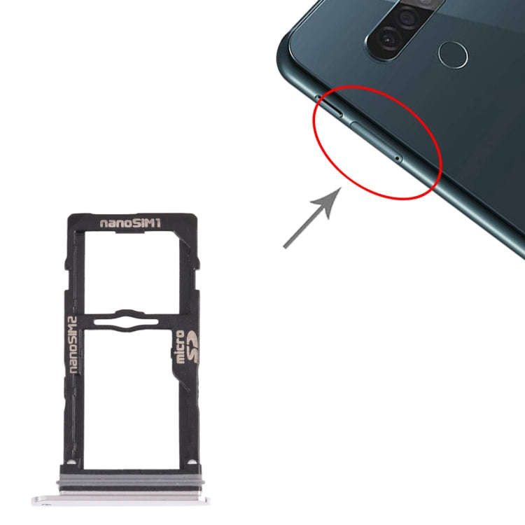 Nano SIM Card Tray + Nano SIM Card Tray / Micro SD Card Tray for LG G8S ThinQ LMG810, LM-G810, LM...