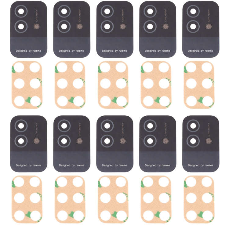 For OPPO Realme Narzo 50i RMX3235 10pcs Back Camera Lens (Black)