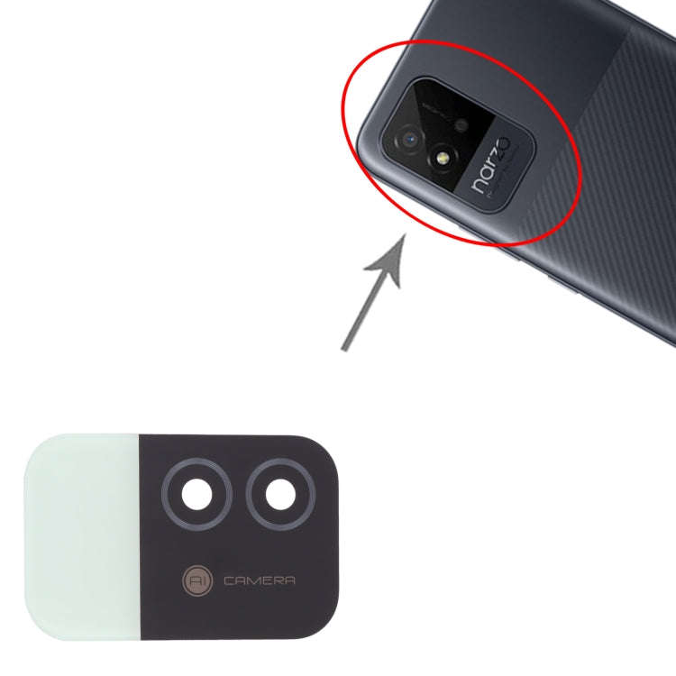 For OPPO Realme Narzo 50i RMX3235 10pcs Back Camera Lens (Green)