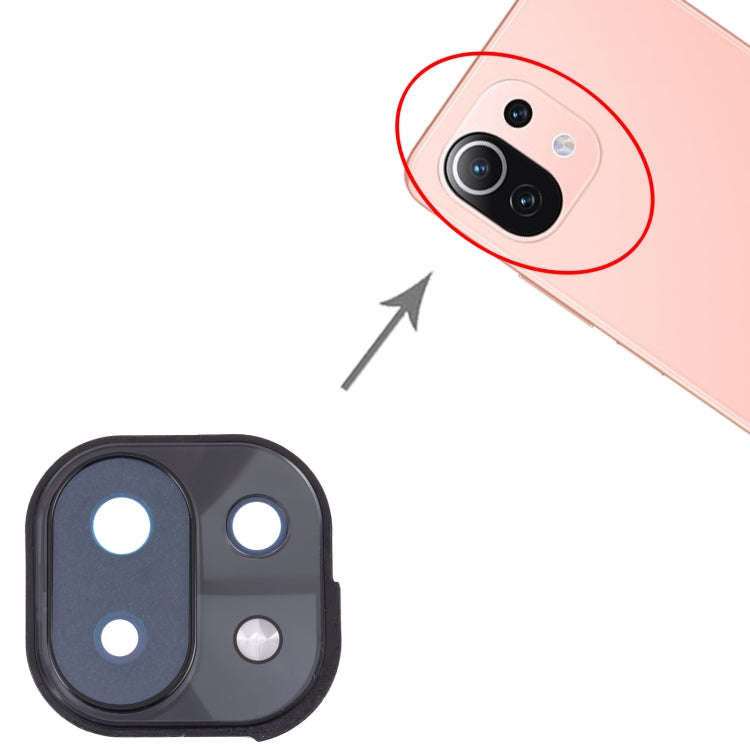 Back Camera Lens Frame for Xiaomi Mi 11 Lite/11 Lite 5G NE(Black)