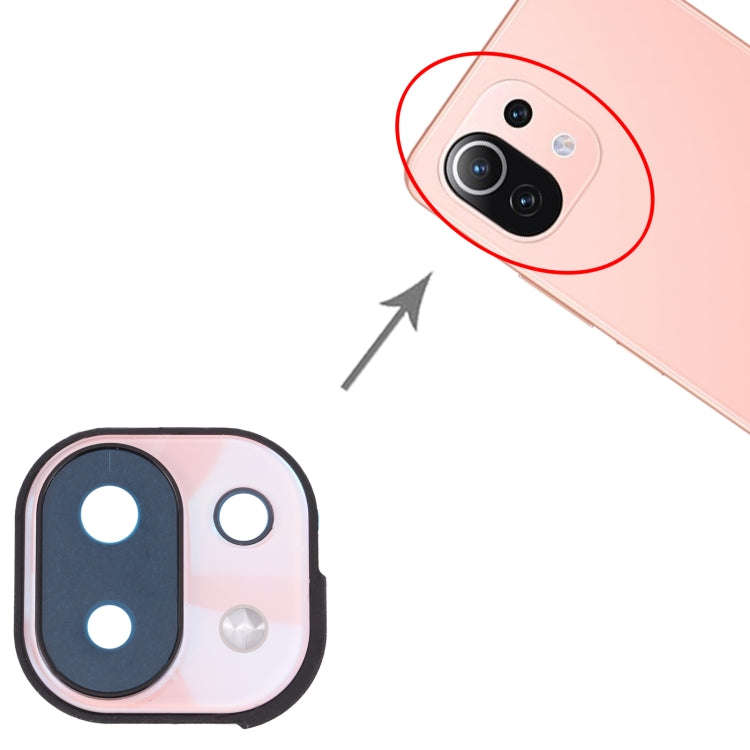 Back Camera Lens Frame for Xiaomi Mi 11 Lite/11 Lite 5G NE(Pink)