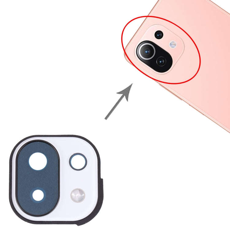 Back Camera Lens Frame for Xiaomi Mi 11 Lite/11 Lite 5G NE(White)