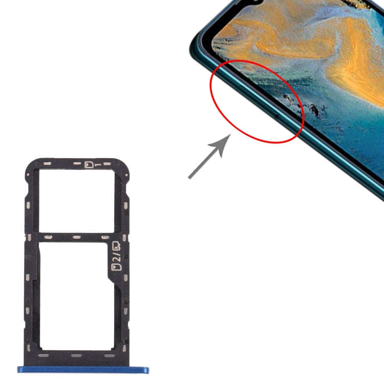 SIM Card Tray + Micro SD Card Tray for ZTE Blade A51 (Blue)