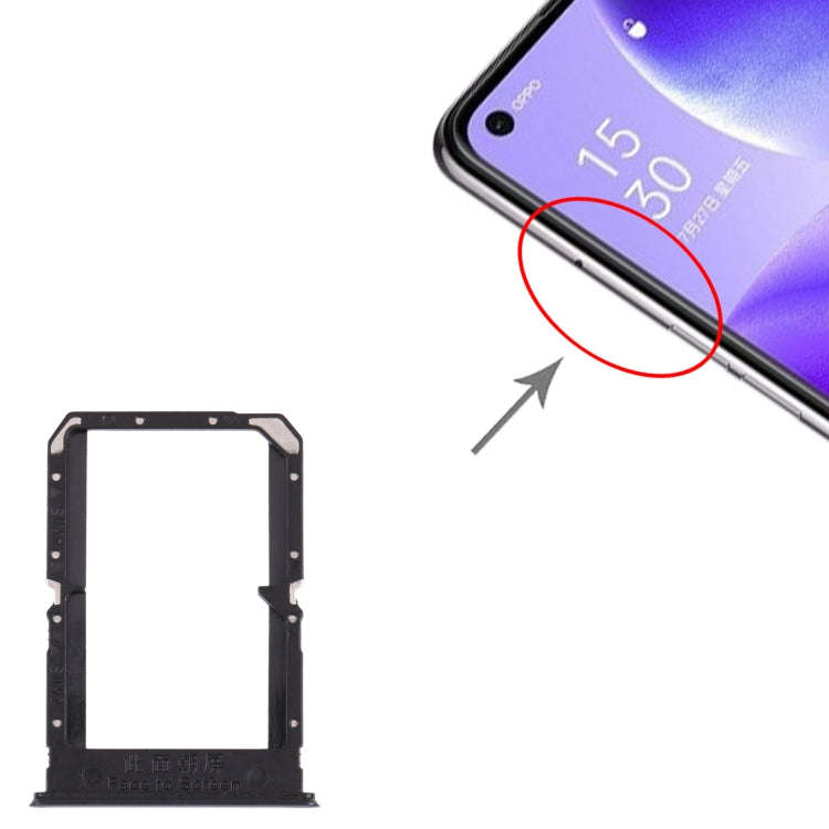 For OPPO Reno5 5G / Find X3 Lite PEGM00 PEGT00 CPH2145  SIM Card Tray + SIM Card Tray(Black)