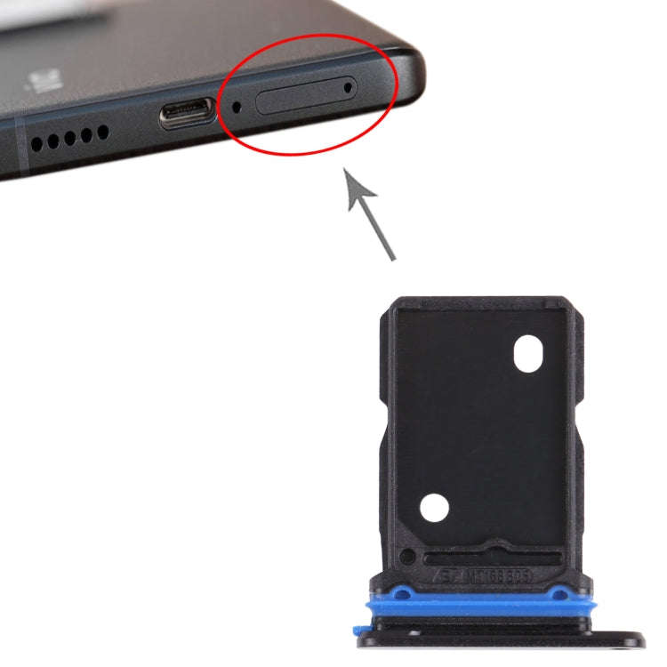 For vivo X70 Pro V2134A V2105 SIM Card Tray + SIM Card Tray (Black)