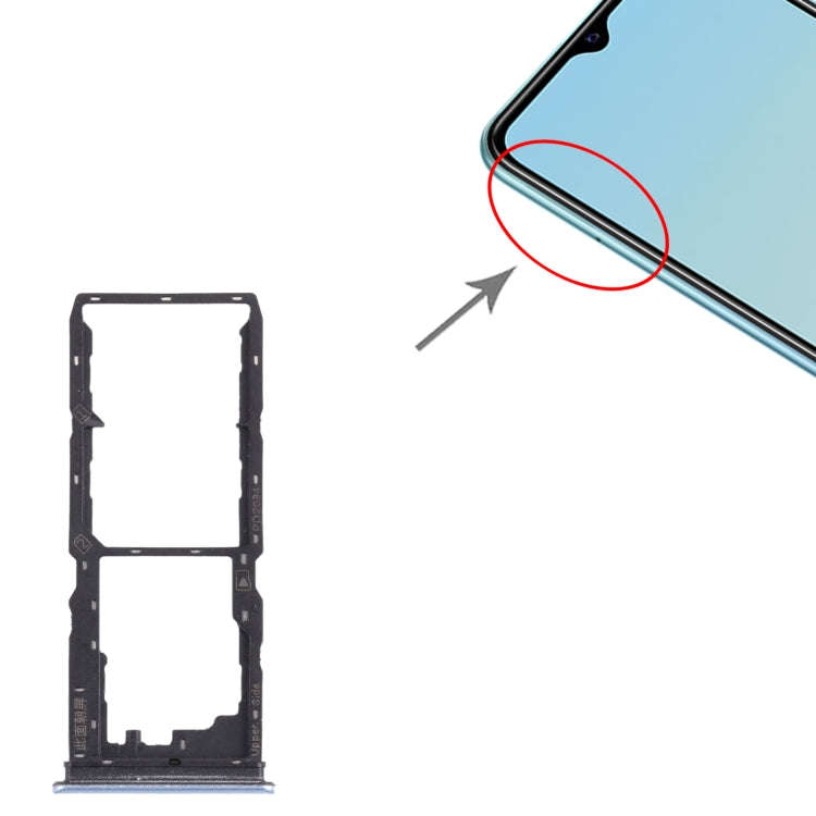 For vivo Y20a / Y20 2021 SIM Card Tray + SIM Card Tray + Micro SD Card Tray (White)