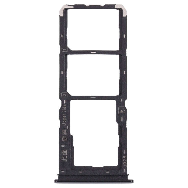 For vivo Y11s V2028 SIM Card Tray + SIM Card Tray + Micro SD Card Tray (Black)