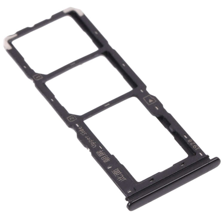 For vivo Y11s V2028 SIM Card Tray + SIM Card Tray + Micro SD Card Tray (Black)