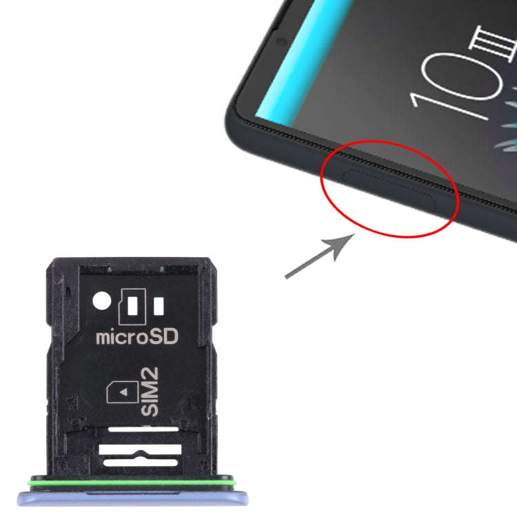 Original SIM Card Tray + SIM Card Tray / Micro SD Card Tray for Sony Xperia 10 III(Blue)