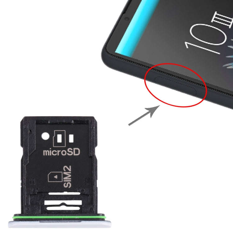 Original SIM Card Tray + SIM Card Tray / Micro SD Card Tray for Sony Xperia 10 III(White)