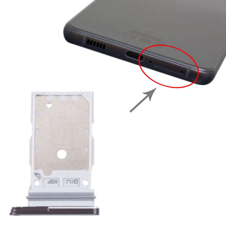 For Samsung Galaxy S21 FE 5G SM-G990B Original SIM Card Tray + SIM Card Tray (Black)