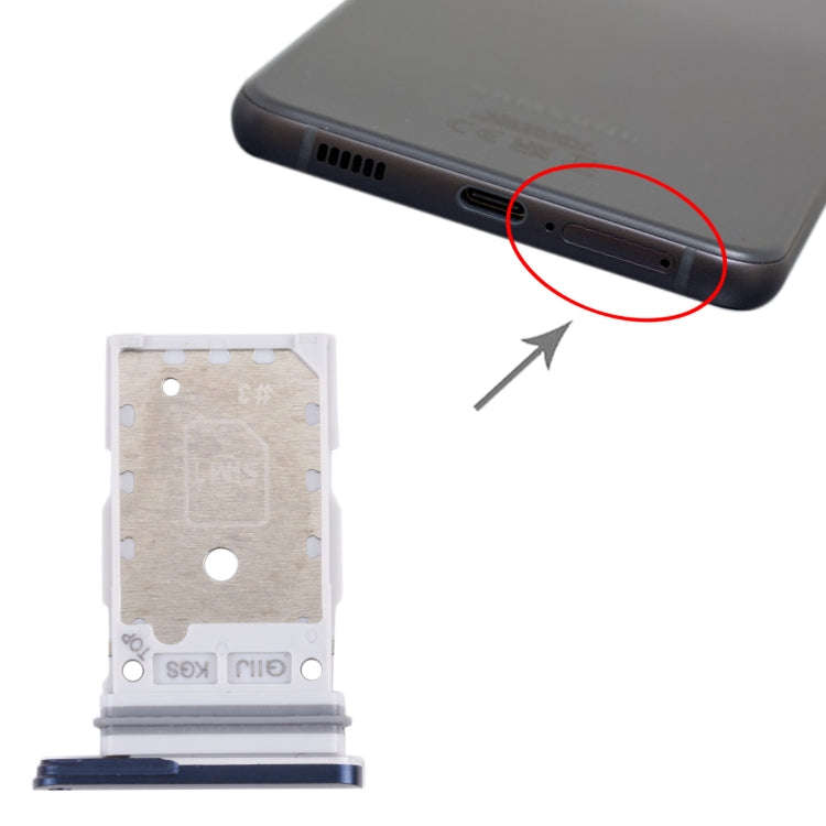 For Samsung Galaxy S21 FE 5G SM-G990B Original SIM Card Tray + SIM Card Tray (Blue)