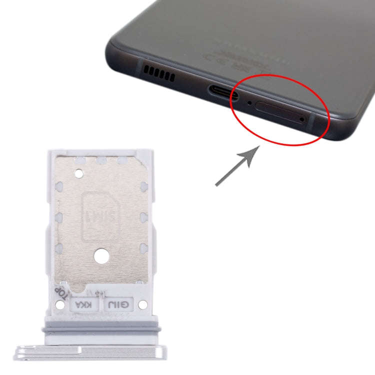 For Samsung Galaxy S21 FE 5G SM-G990B Original SIM Card Tray + SIM Card Tray (White)