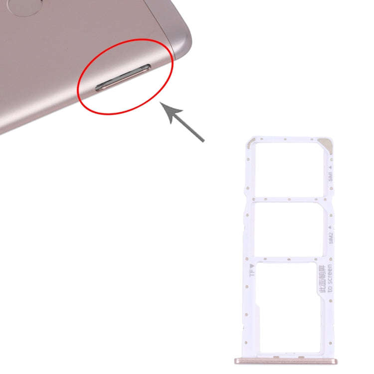SIM Card Tray + SIM Card Tray + Micro SD Card Tray for Honor 7C (Gold)
