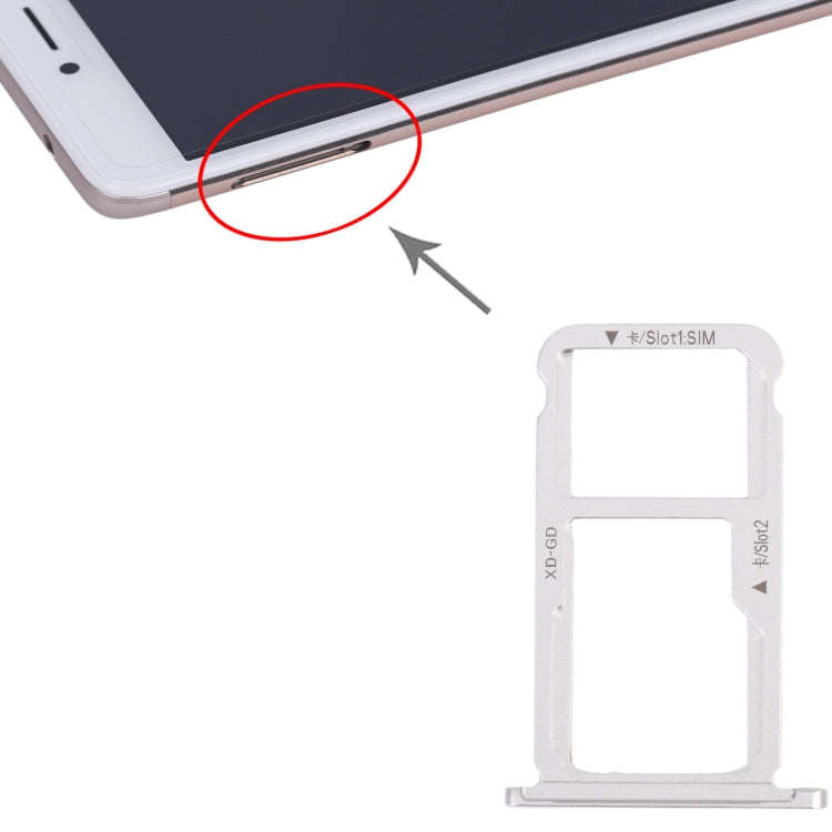 SIM Card Tray + SIM Card Tray / Micro SD Card Tray for Honor Mate 9 Lite (Silver)