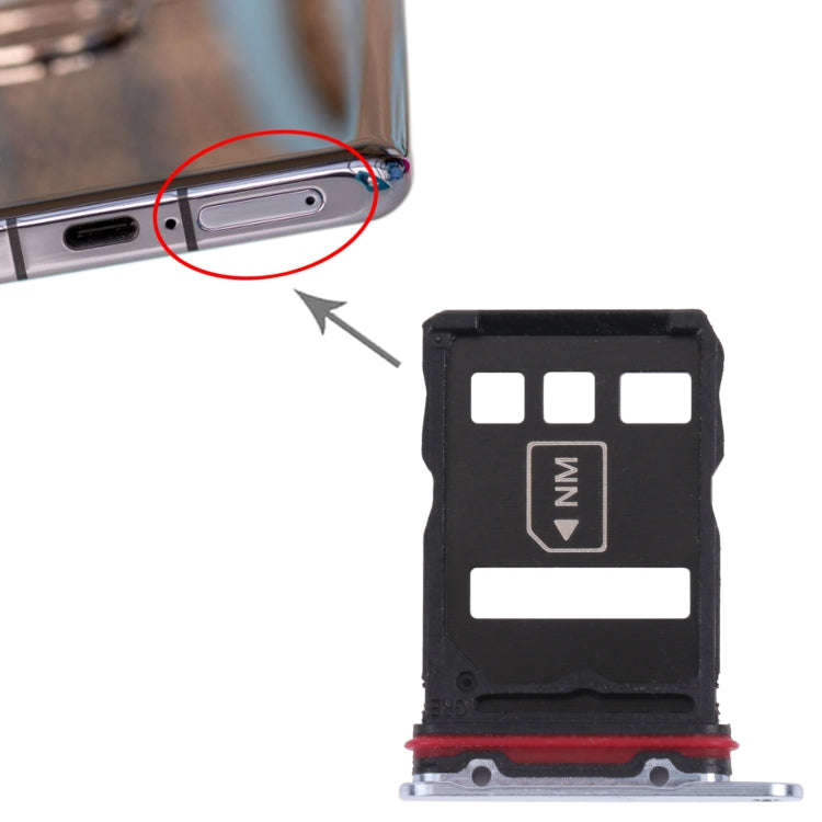 SIM Card Tray + NM Card Tray for Huawei P50 Pro+ (Blue)