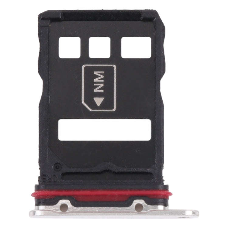 SIM Card Tray + NM Card Tray for Huawei P50 Pro+ (Silver)