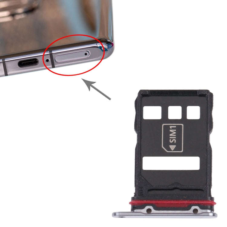 SIM Card Tray + NM Card Tray for Huawei P50 Pro (Black)