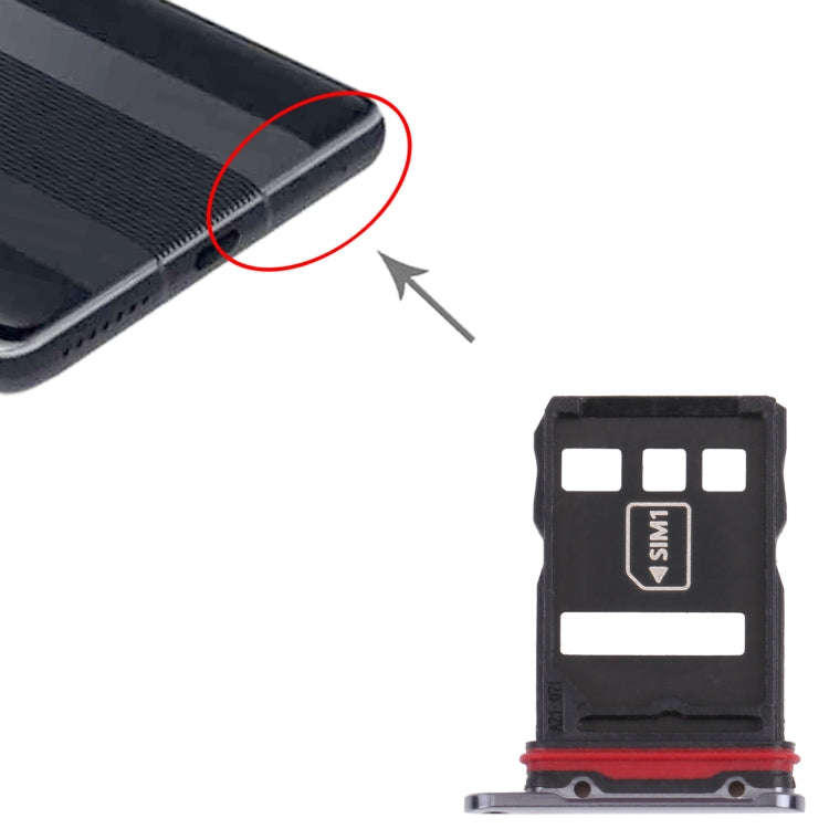 SIM Card Tray + NM Card Tray for Huawei Mate 40 RS Porsche Design (Black)