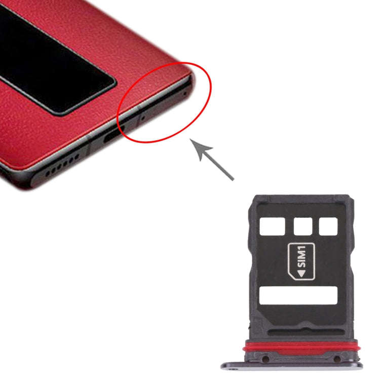 SIM Card Tray + NM Card Tray for Huawei Mate 30 RS Porsche Design (Black)