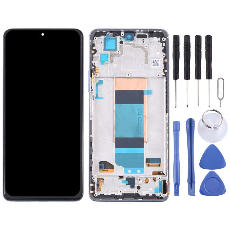 Original LCD Screen for Xiaomi Redmi K40S Digitizer Full Assembly with Frame(Blue)