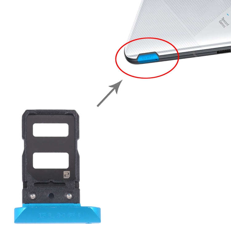 SIM Card Tray + SIM Card Tray for Asus ROG Phone 5 ZS673KS (Blue)