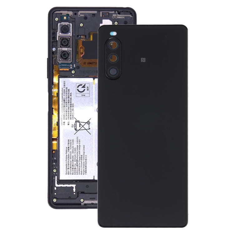 Original Battery Back Cover with Fingerprint for Sony Xperia 10 II(Black)