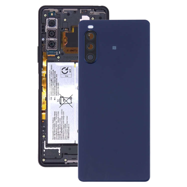 Original Battery Back Cover with Fingerprint for Sony Xperia 10 II(Blue)