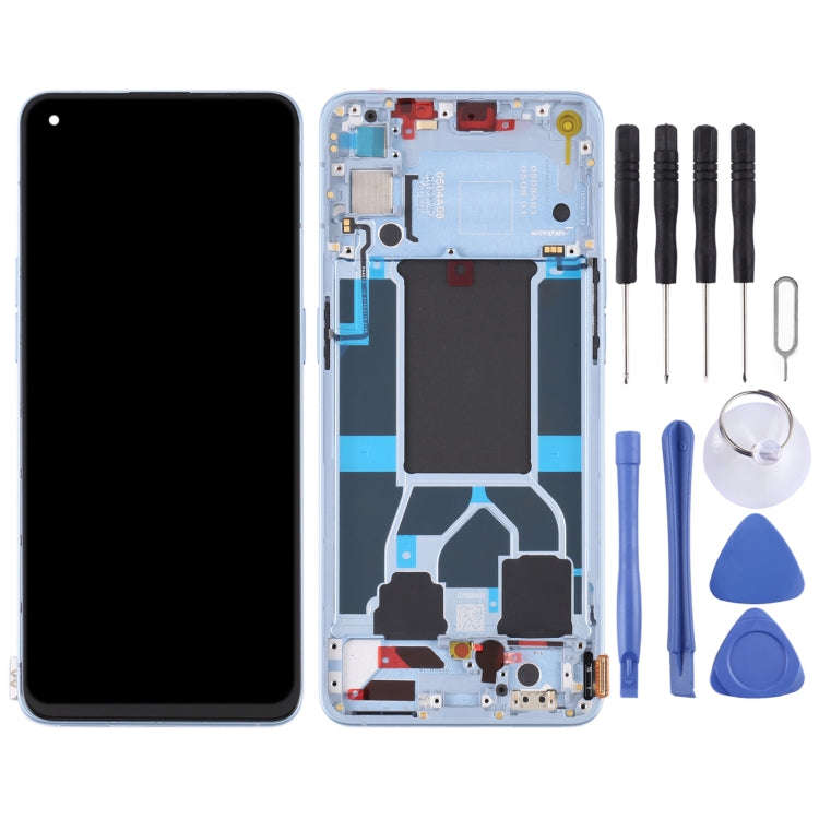 Original LCD Screen For OPPO Reno6 5G PEQM00 CPH2251 Digitizer Full Assembly with Frame (Blue)