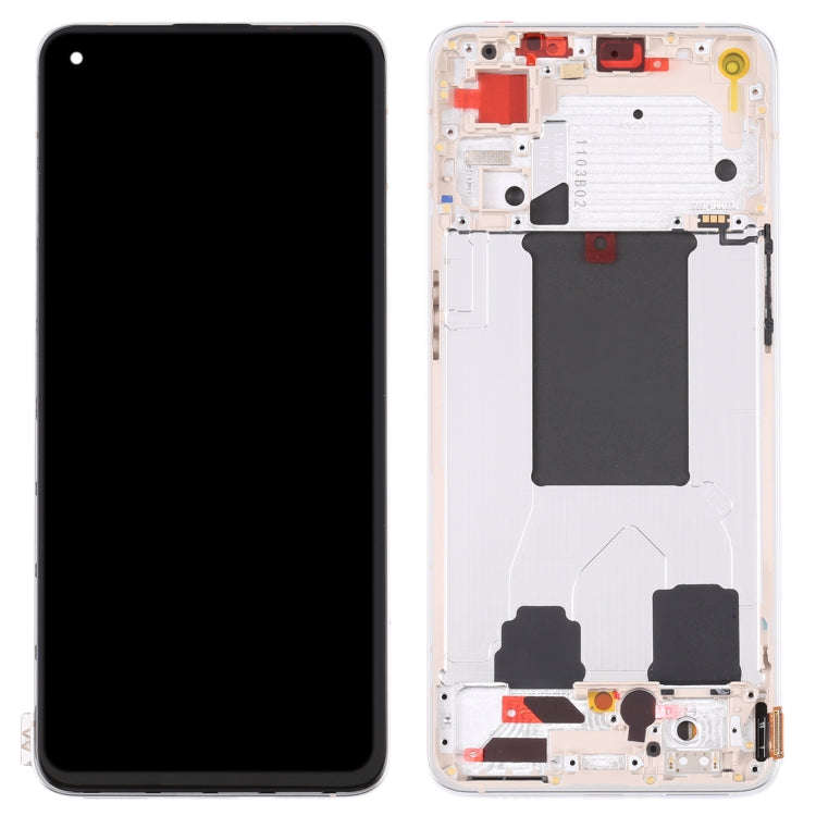Original LCD Screen For OPPO Reno7 5G China PFJM10 Digitizer Full Assembly with Frame (Gold)