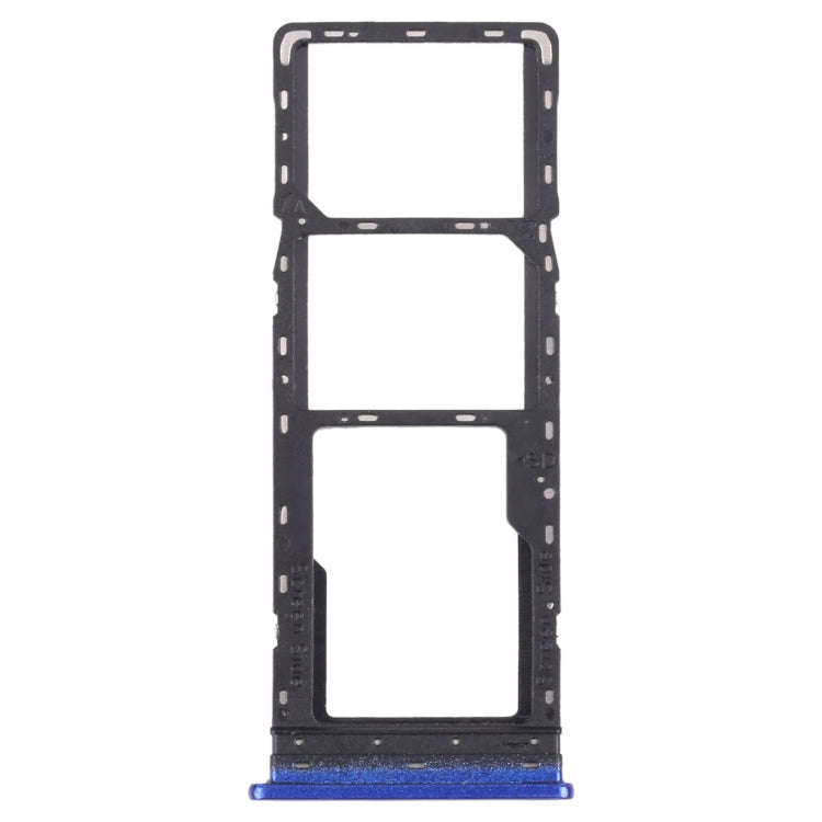 For Infinix Hot 10s NFC/Hot 10s/Hot 10T SIM Card Tray + SIM Card Tray + Micro SD Card Tray (Blue)