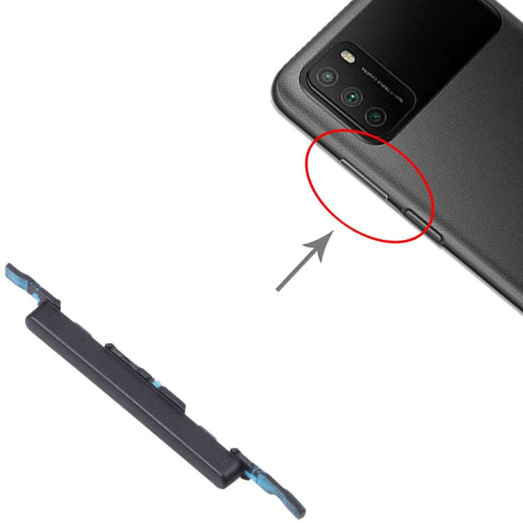 Volume Control Button for Xiaomi Poco M3 M2010J19CG M2010J19CI (Black)
