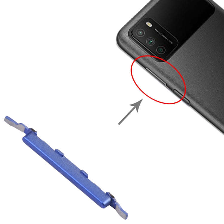 Volume Control Button for Xiaomi Poco M3 M2010J19CG M2010J19CI (Blue)