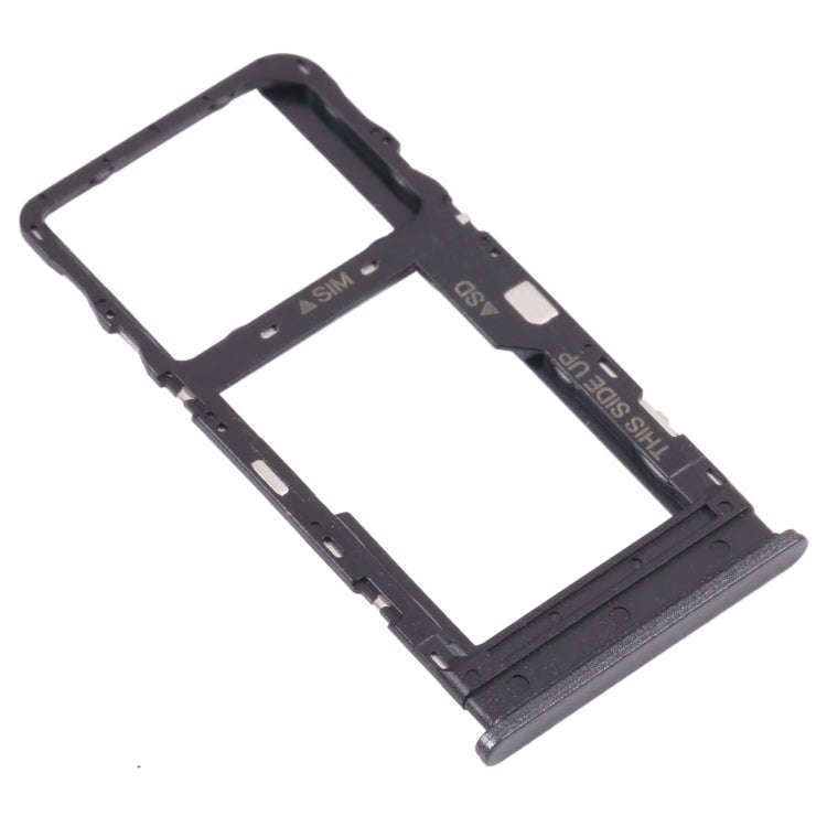 Original SIM Card Tray + Micro SD Card Tray for TCL 10L/10 Lite T770H T770B(Black)