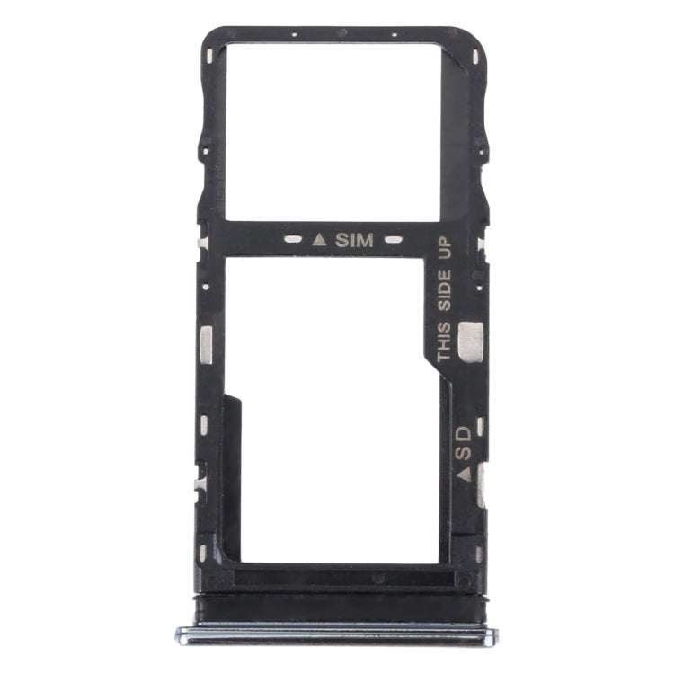 Original SIM Card Tray + Micro SD Card Tray for TCL 10L/10 Lite T770H T770B(Silver)