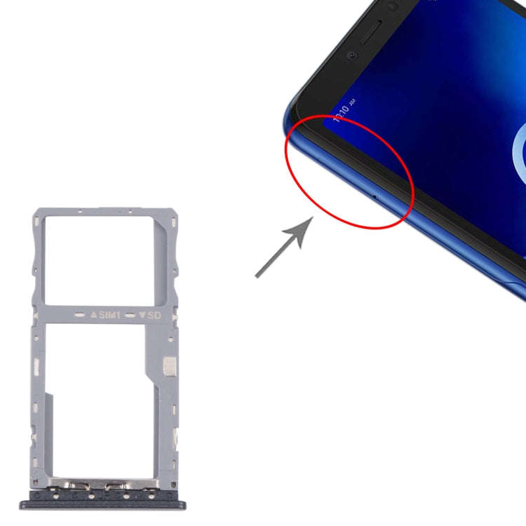 SIM Card Tray + Micro SD Card Tray For T-Mobile REVVL 4+ 5062 5062W 5062Z(Grey)
