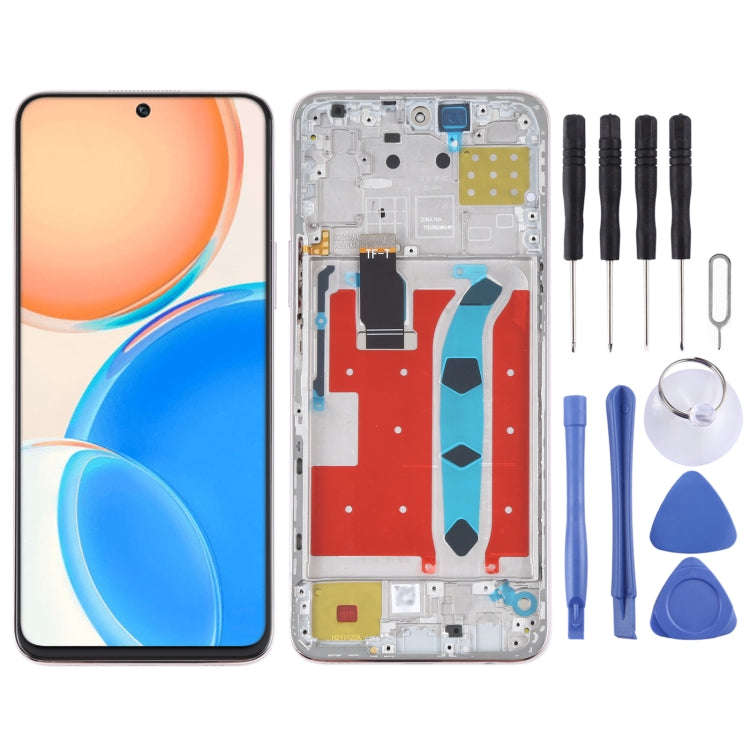 Original LCD Screen for Honor X8 Digitizer Full Assembly with Frame(Pink)