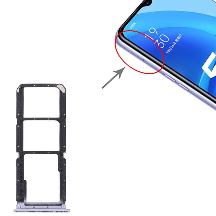 For OPPO A56 5G SIM Card Tray + SIM Card Tray + Micro SD Card Tray (Purple)