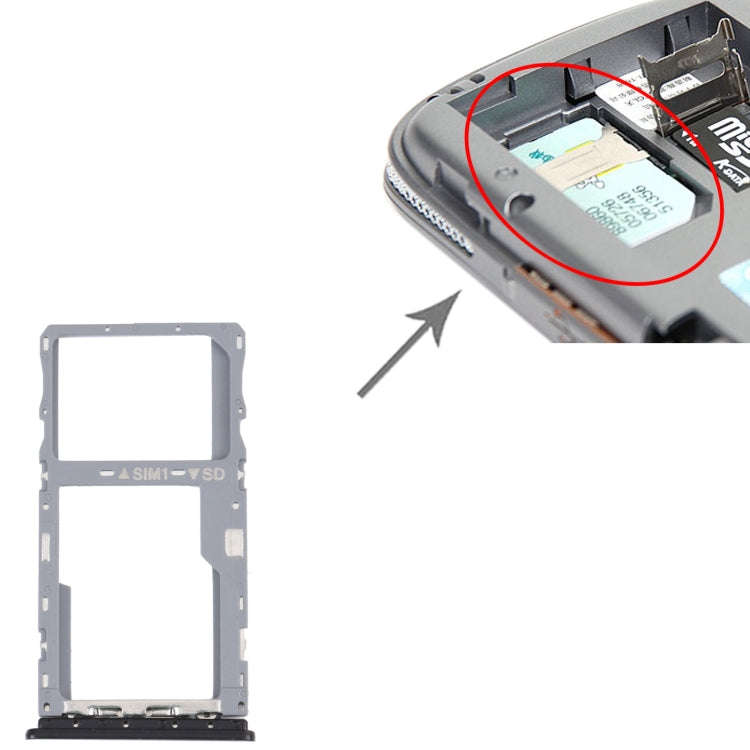 SIM Card Tray + Micro SD Card Tray for T-Mobile Revvl 4+ 5062 506W 5062Z(Black)