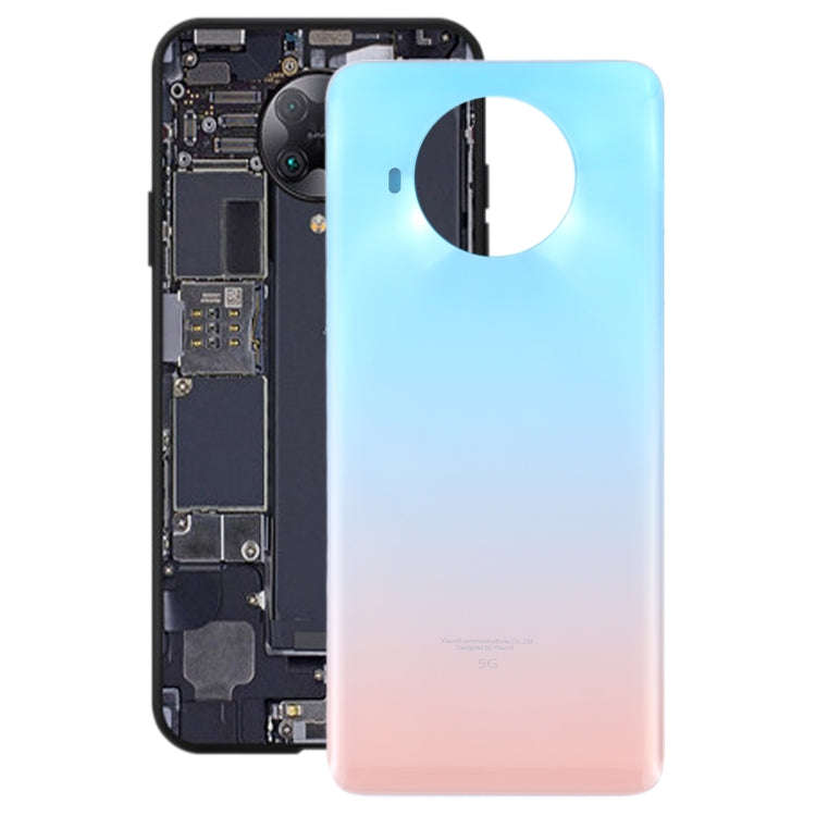 Glass Battery Back Cover for Xiaomi Redmi Note 9 Pro 5G/Mi 10T Lite 5G(Lake Blue)
