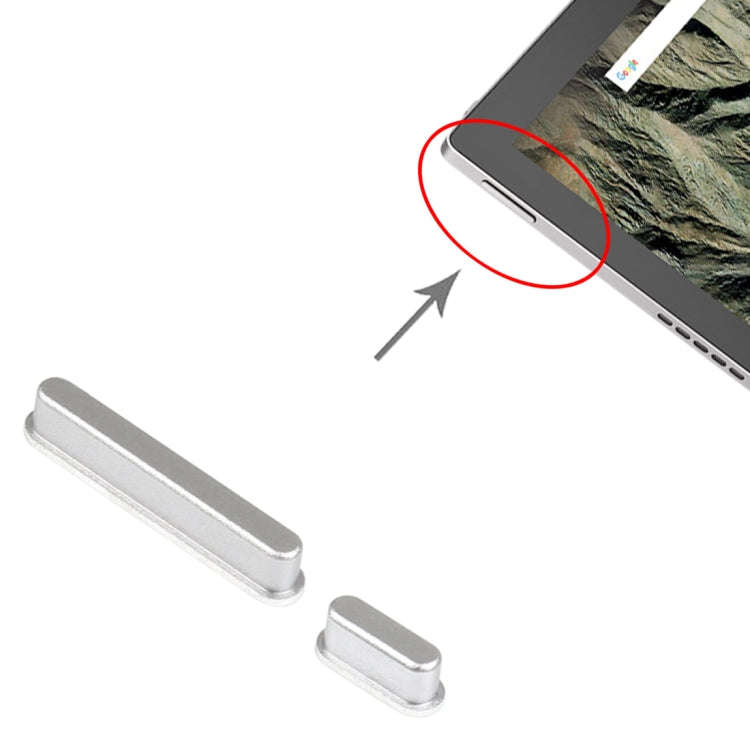 For Google Pixel C Original Power Button and Volume Control Button(Silver)