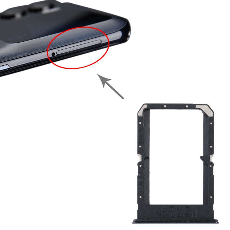 For OPPO K9 Pro SIM Card Tray + SIM Card Tray (Black)
