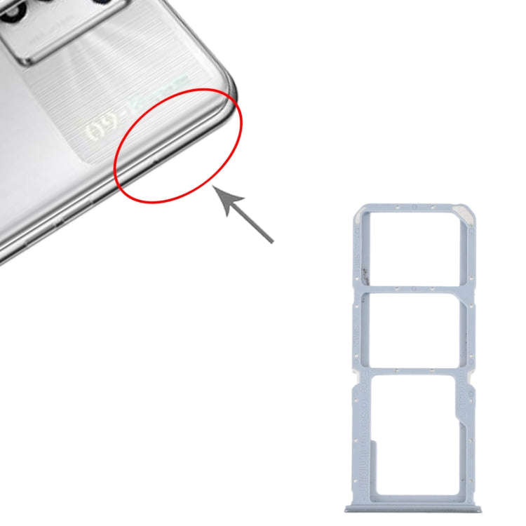 For OPPO K9S SIM Card Tray + SIM Card Tray + Micro SD Card Tray (Silver)