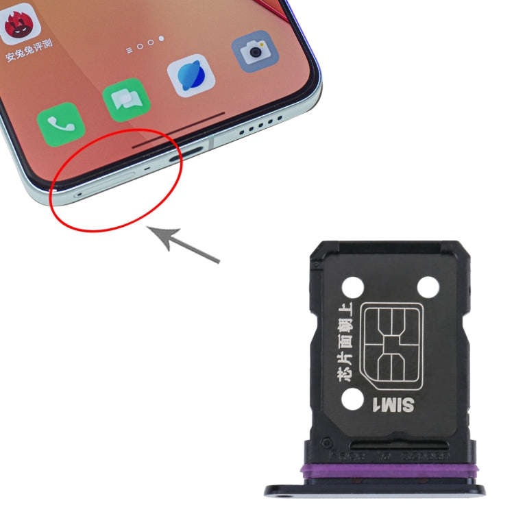 For OPPO Reno8 Pro+ / Reno8 Pro 5G / Reno8 Pro China SIM Card Tray + SIM Card Tray (Black)