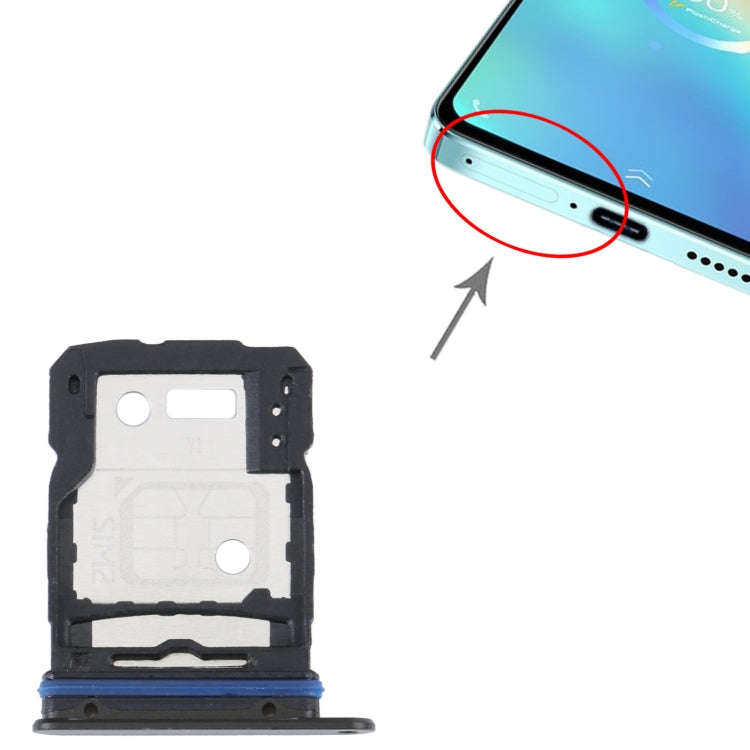 For vivo S15 SIM Card Tray + SIM Card Tray (Black)